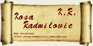 Kosa Radmilović vizit kartica
